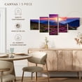 thumbnail image 4 of Elephant Stock Pink Flowers At Sunset Wall Art - Horizontal Multi Panel Canvas - Living Room Wall Decor - Nature Multi Panel - Green And Pink Decor - 42" x 19", 4 of 4