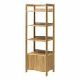thumbnail image 3 of Mainstays 4-Shelf Reeded Bookcase with Drawer, Natural Teak, 3 of 14