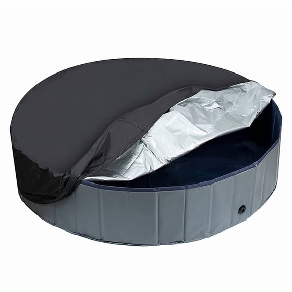 Round Dog Pool Cover Set Pool Cover Foldable Pet Bath Pool Cover Above Ground Bathing Tub Kiddie Pool Cover Portable