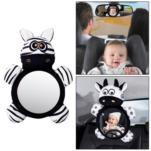 Black White View Back Seat Mirror Baby Car Safety Headrest Rearview