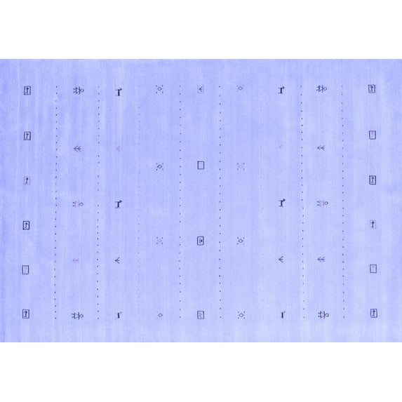 Ahgly Company Indoor Rectangle Solid Blue Modern Area Rugs, 4' x 6'