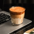 thumbnail image 4 of Taza de café con rayas verticales, vaso transparente sin plomo, 3 tamaños, 4 of 6