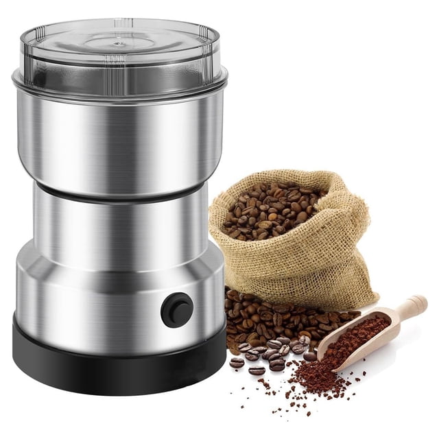 Molinillo Pulverizador Eléctrico Kimhi 150W Acero Inoxidable 300ml 4 Aspas Plateado