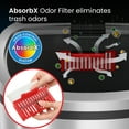 thumbnail image 3 of 13 Gallon Stainless Steel Press Lid Kitchen Trash Can with AbsorbX, 3 of 6