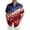 Deep Red, variant on USA 250th Anniversary Shirt,American Flag Shirts for Men,Short Sleeve Button Down Patriotic Shirts for Men with Tie Dye Swirls and Giant Stars Wine S