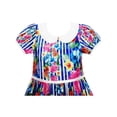 thumbnail image 4 of Girls Dress Turn-Down Collar Striped Blooming Rose Flower 4, 4 of 4