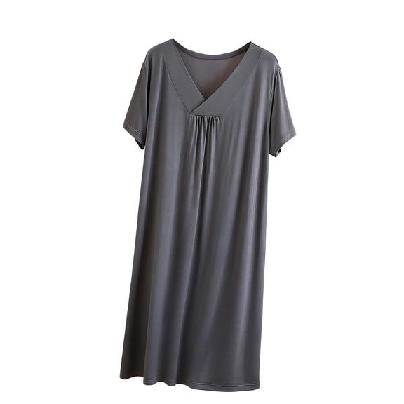 Bixock Nightgowns for Women,Women's Pajamas Dress Short Sleeve Crew Neck Loose Bathrobe Home Wear Nightgown