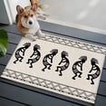 thumbnail image 4 of Bohemian Tribal Figures Washable Area Rug 2 x 3 ft Boho Ethnic Mysterious Geometric Stripe , Soft Non Slip Rugs Stain Repellent Indoor Felt Carpet for Living Dining Room Bedroom Home Office, 4 of 9