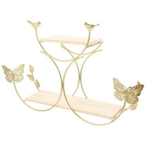 WORGEOUS 1pc Iron Wall-mounted Storage Rack Sundries Holder Nordic Wall Shelf (Golden)