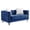 Navy Blue, variant on HUMEHA 59 Inch Beige Velvet Tufted Loveseat, Square Arms with Button Detail, Nailhead Trim, Crystal Acrylic Legs for Living Room, Bedroom