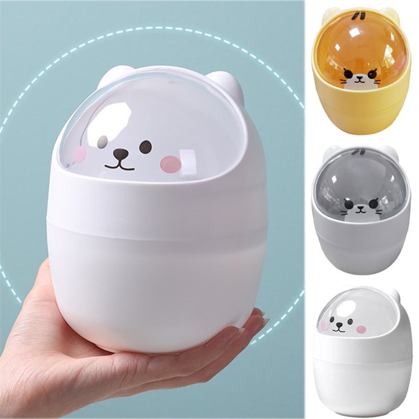 Cheers.US Mini Trash Can with Lid, Brushed Stainless Steel Small Tiny