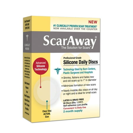 Scaraway 2 Month Supply Silicone Scar Sheet, Clear Disks, 60 Ct