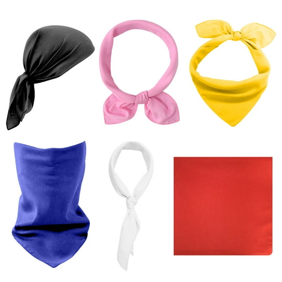 6 Pcs Assorted Bandana Face Covering | 100% Cotton Bandana for Men Women | Face Bandana Headband for Cycling Hip-hop Street dance Mountain Climbing Yoga Jogging, 6 colors
