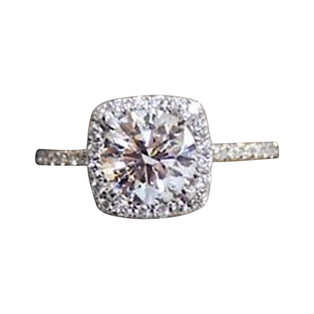 Juego de anillos de diamante artificial para mujer - Joyería de moda de aleación para cumpleaños, Día de la Madre y regalo para la fiesta nupcial