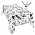 thumbnail image 2 of Black White Cartoon Space Table Cloth Waterproof Tablecloths, Star Spacecraft Rocket Meteorite Tablecloth Dining Table Cover for Kitchen Party Tabletop Outdoor, Rectangle Tablecloth 54x108 Inch, 2 of 9