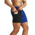 thumbnail image 2 of NELEUS Mens 2 in 1 Dry Fit Workout Shorts with Liner and Pockets 3 Packs,Black+Gray+Blue,US Size XL, 2 of 7