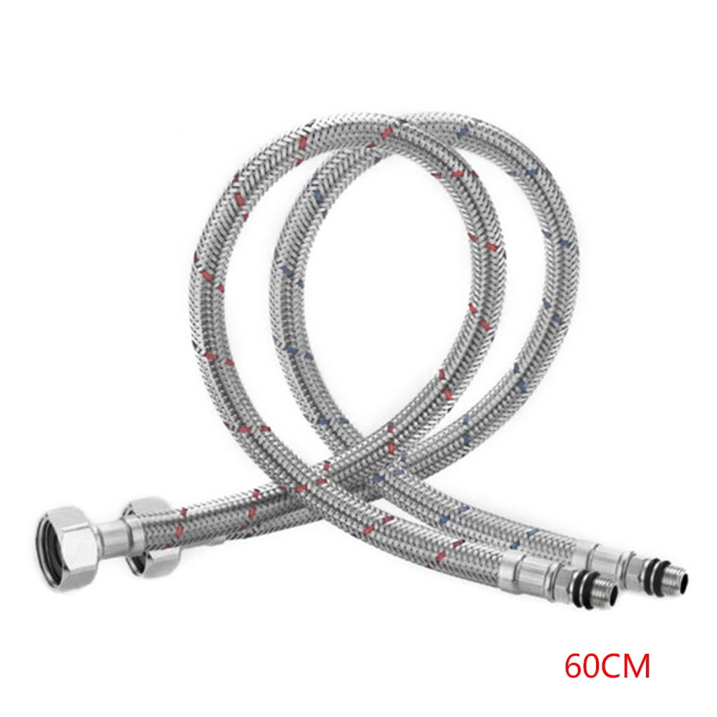Homeholiday Water Line Stainless Steel Braided G1 4 Hot Cold Water Supply Faucet Connector Hoses With Red And Blue Stripes Walmart Canada