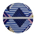 thumbnail image 4 of Orinice Triangles Stripe Abstract Illusionism Round Table Cover Stain Resistant Washable 100% Polyester Fiber Perfect for Indoor Outdoor Kitchen Dining Wedding Parties Tablecloth 46-50, 4 of 8