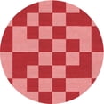 thumbnail image 1 of Ahgly Company Machine Washable Indoor Round Transitional Pastel Red Pink Area Rugs, 3' Round, 1 of 7