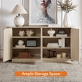 thumbnail image 5 of BFJDM Modern Fluted Buffet Sideboard Cabinet, 64 inch, 4 Doors, Adjustable Shelves, Storage Console for Dining Room, Rock Grey, 5 of 11