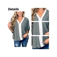 thumbnail image 4 of MYLookk Women Casual Tops 3/4 Sleeve V Neck Blouse Chiffon Loose Shirt, 4 of 4