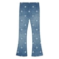 thumbnail image 5 of JOANKDMI Star Printed Flare Pants for Girls Toddlers Elastic Waist Faux Denim Bell Bottoms Stretchy Casual Trousers Cute Fashion Graphic Bottoms for School Play Everyday Apparel, 5 of 9