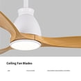 thumbnail image 4 of CRO Decor 52 In.Intergrated LED Ceiling Fan with Antique Brown Wood Graiin Blade, 4 of 13