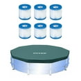 thumbnail image 1 of Intex Filtre de Piscine (6 Pack) avec Couverture de Piscine hors Sol Ronde de 10 Pieds Intex, 1 of 7