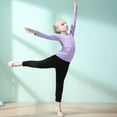 thumbnail image 6 of Kids Girls Base Layers Set Long Sleeve and Pants Active Undergarments for Dance, Ballet, Gymnastics, Performance in Winter, 6 of 8