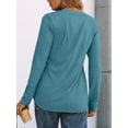 thumbnail image 4 of DAKIMOE Womens Tops Long Sleeve Shirts Spring Fall Fashion Clothes Henley Dressy Casual Blouses, 4 of 6