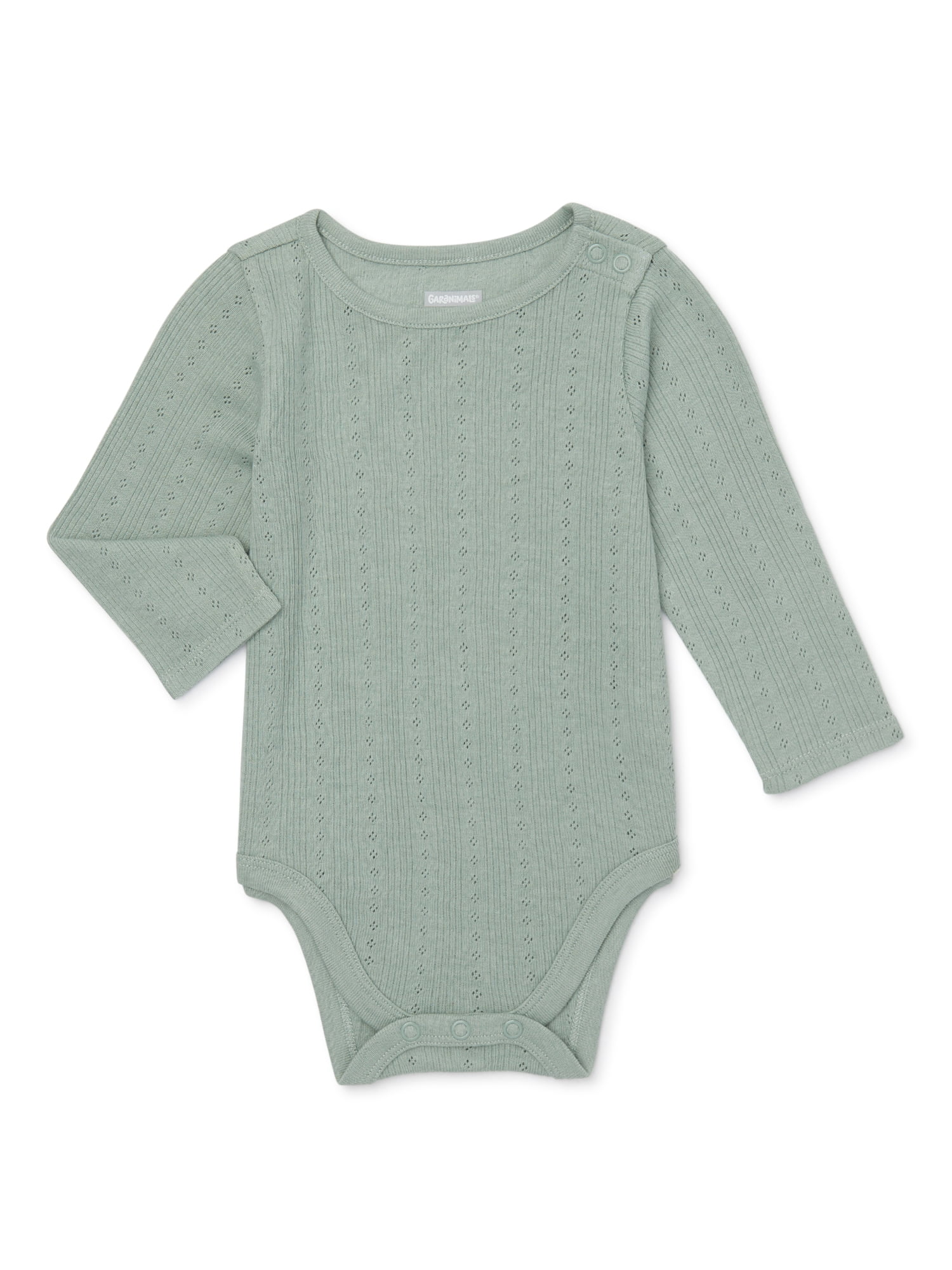 Garanimals Baby Girl Long Sleeve Pointelle Bodysuit, Sizes 024 Months