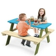 thumbnail image 1 of Costway Kids Wooden Picnic Table Set Solid Dining Table with Built-in Benches for Patio, 1 of 10