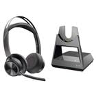 Restored Poly Voyager Focus 2 UC Stereo Bluetooth Headset with Charging Stand and USB-C Bluetooth Adapter (Refurbished)