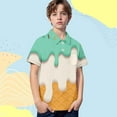 thumbnail image 2 of FUZHIQ Youth Button Up Shirts For Boys Kids Boys Girls Short Sleeve Summer Casual Prints Gentleman Tops Holiday Shirts T Shirt With Pocket ,5-6 Years, 2 of 4