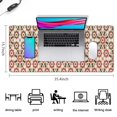 thumbnail image 5 of Long Mouse Pads for Desk,Brown Geometric Flower Diamond Pattern Desk Mats on Top Of Desks, Desk Mouse Pad Extra Large with 3mm Non-Slip Base and Stitched Edge for Gaming,Office,Work,Home 35.4"x15.7", 5 of 6