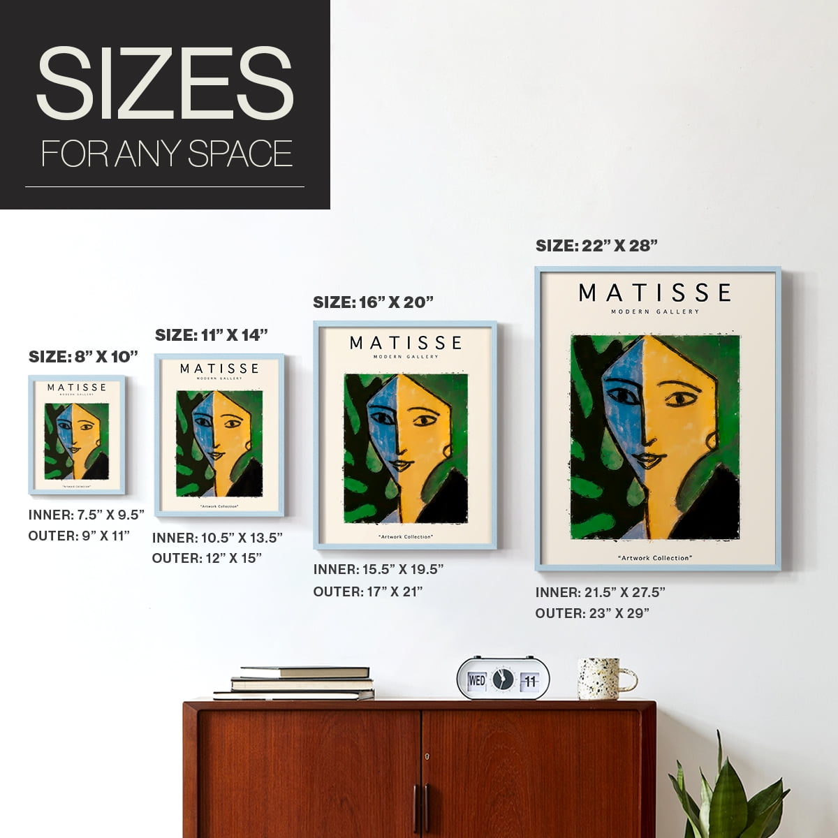 Matisse CLXXV Framed Print in Blue Solid Wood 22 x 28 Framed Print