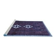 thumbnail image 2 of Ahgly Company Machine Washable Indoor Square Persian Blue Traditional Area Rugs, 6' Square, 2 of 4