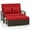 Red, variant on Costway Patio Rattan Daybed Wicker Loveseat Sofa with Multifunctional Ottoman Beige