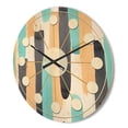 thumbnail image 3 of Designart 'Geometrical Abstract Retro I' Mid-Century Modern Wood Wall Clock, 3 of 5
