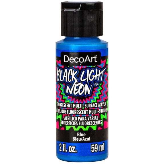 DecoArt Black Light Neon Fluorescent Multi-Surface Acrylic Paint, 2oz., 12 Pack