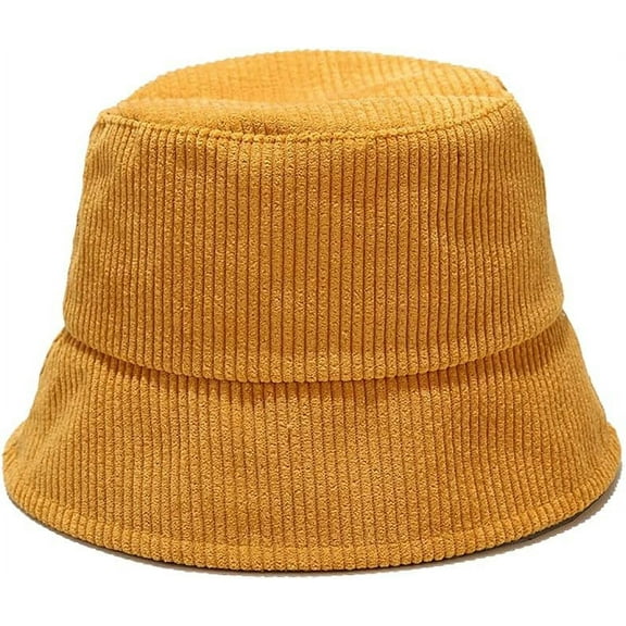 LinYooLi Solid Color Corduroy Bucket Hat for Women Men Winter Outdoor Casual Fisheman Cap for Travel