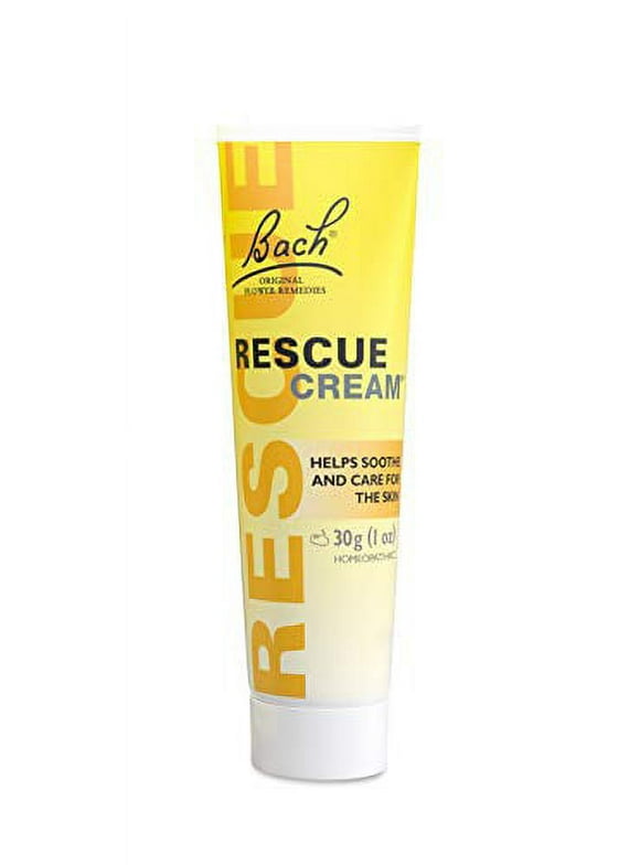 Bach RESCUE Cream, Hydrating Stress Relief Skincare for Hands, Body and Face, Shea Butter, Homeopathic Flower Remedy, Fragrance-Free, Paraben-Free, 30g
