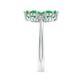 thumbnail image 3 of ANGARA Natural Nature Inspired 2.1 ct Emerald & Diamond Flower Ring in 14K White Gold for Women (Size-6x4mm) | May Birthstone, Birthday, Anniversary, Jewelry Gift for Women | Natural Emerald Ring, 3 of 8