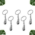 thumbnail image 2 of 5pcs llaveros de micrófono llavero creativo elegante llavero decoración clave regalo pequeño para hombres mujeres (plata), 2 of 5