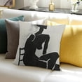 thumbnail image 3 of SHANXI TopXma Pillow Covers, Art Women Girl Body Line Art Leaf Throw Pillow Covers Flannel Pillow Cases 22x22in, 3 of 5