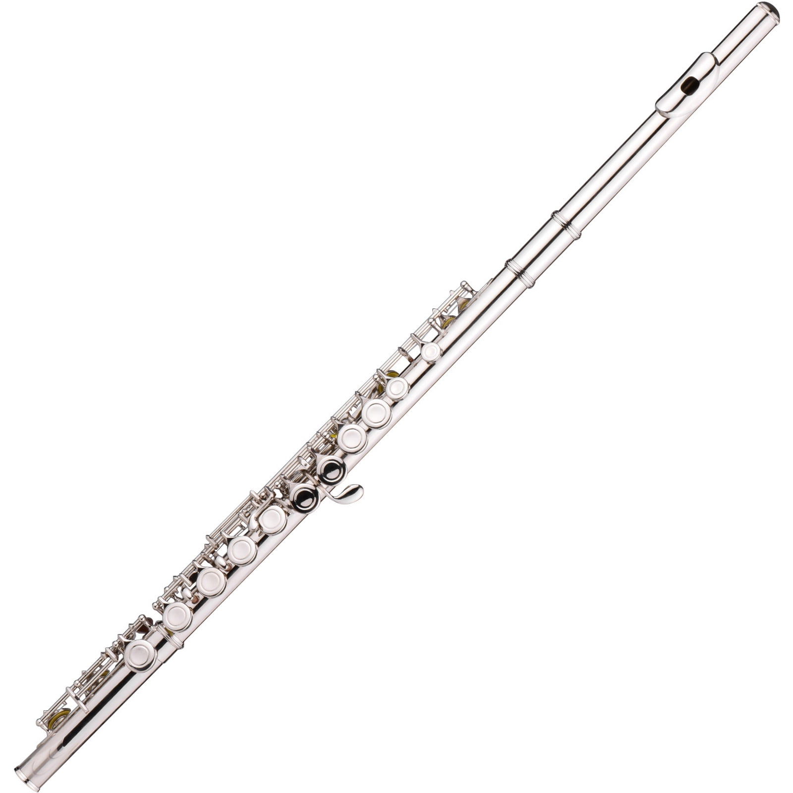 Walmeck Western Concert Flute Nickel Plated 16 Holes C Key Cupronickel ...
