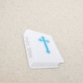 thumbnail image 2 of White Bible - Turquoise Blue Cross - Christian - Iron on Applique/Embroidered Patch, 2 of 2