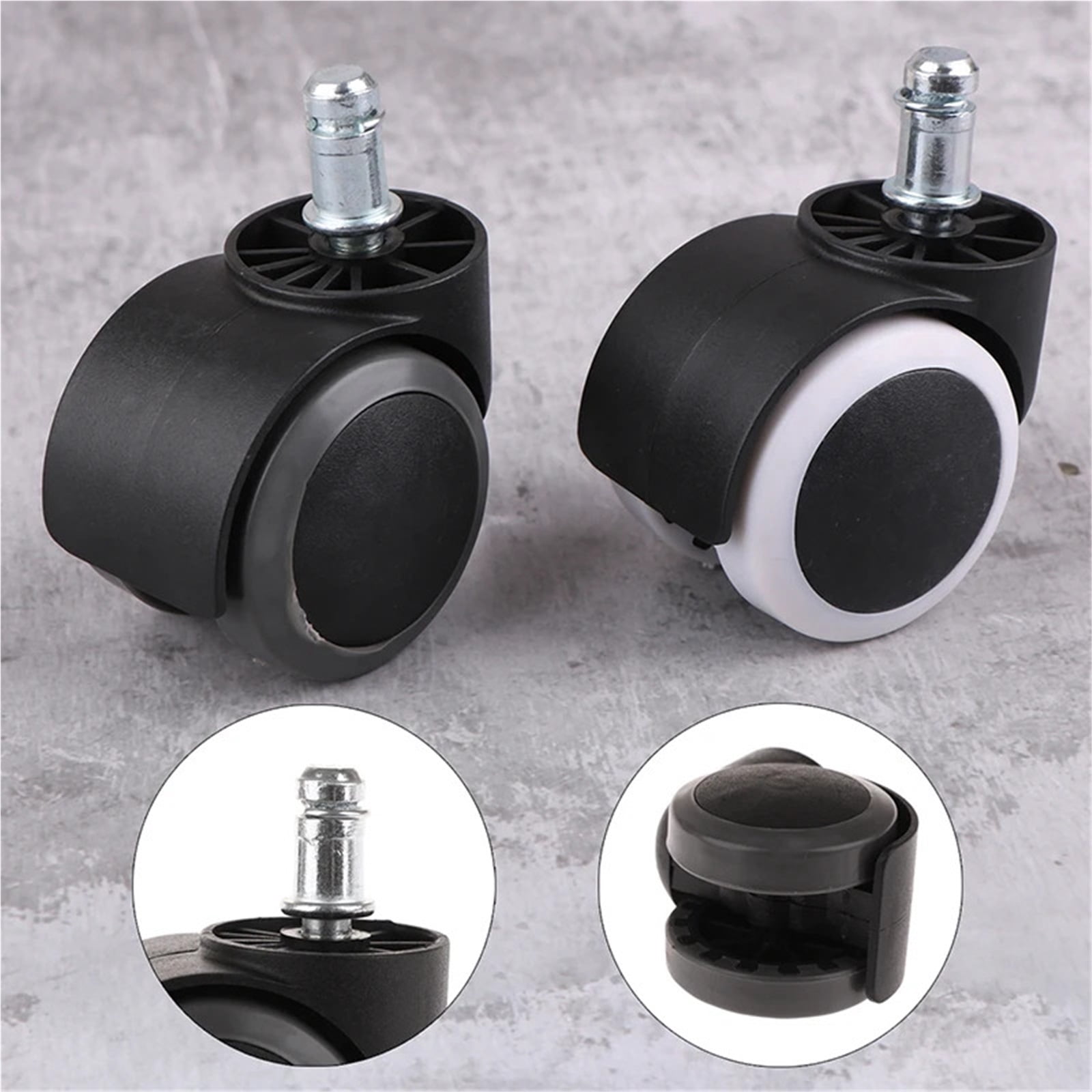 2 Inch Universal Swivel Caster Wheels Replacement Gaming Chair Office Chair Casters Furniture Hardware ,Easy to Install