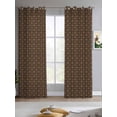 thumbnail image 2 of Dark Brown Rattan Sheer Curtains 84 Inch Length 2 Panels Set for Living Room/Bedroom, Vintage Abstract Wicker Texture Kitchen Curtains Grommet Semi-Sheer Curtains Drapes Window Treatments 52"x84"x2, 2 of 7