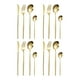 thumbnail image 1 of Juego de cubiertos de cocina reutilizables para fiestas en apartamentos y reuniones familiares. Dorado 16 piezas, 1 of 9
